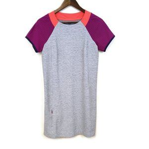 Title Nine Womens Gray Purple Color Block T Shirt Dress Size S Nylon Blend